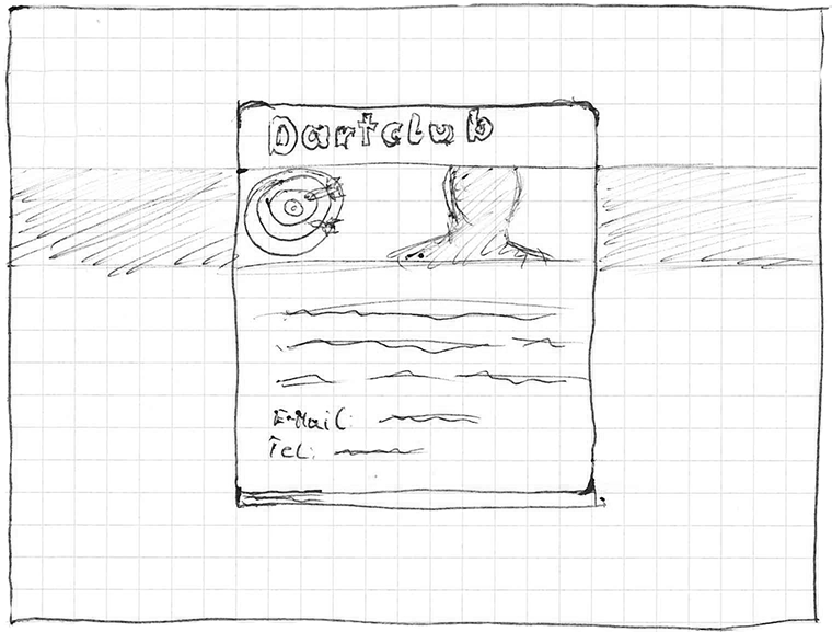 Wireframe einer Onlinevisitenkarte Onlinevisitenkarte